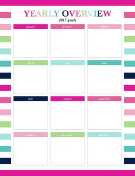 Goal Planner Sample - Year Goals Overview by Jessica Marie Design
