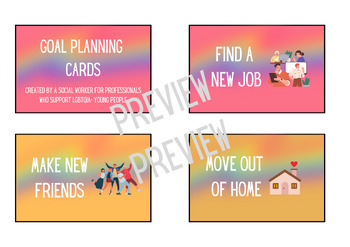 Preview of Goal Planning Cards for Professionals Supporting LGBTQIA+ Young People (PDF)