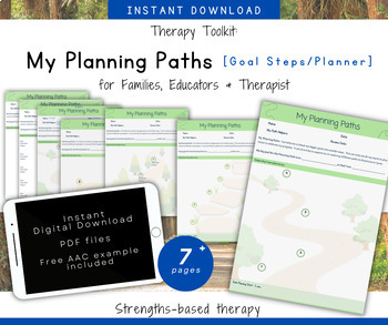 Preview of Goal Planning, Progress Tracking, Strength-based, Person-first, Path, Aim, pdf