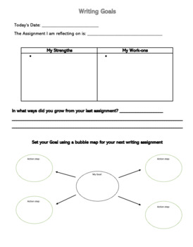 Preview of Goal & Reflection Templates for Writing