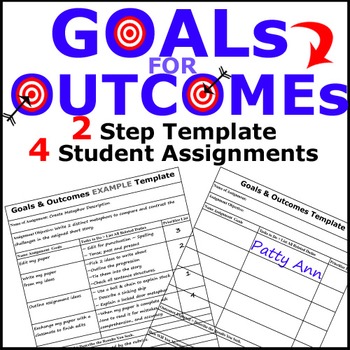 Preview of Goal Setting Sheets for Students 2 Step Template Self Directed Worksheets