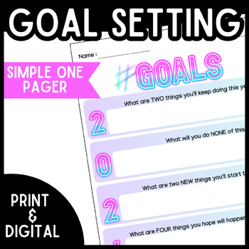 Preview of New Year Goal Setting 2024 - New Year Activity & Resolutions - Digital & Print