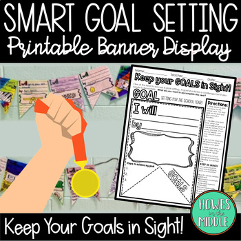 Preview of Goal Setting Banner - SMART GOALS for Student Success! New Years Resolutions!