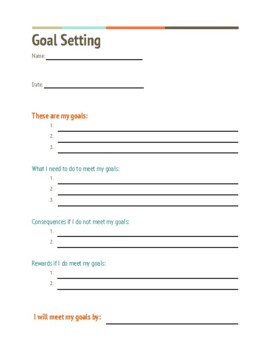 Goal Setting / Behavior Contract Template by That Basic BCBA | TPT