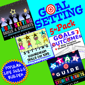 Preview of Goal Setting Student Worksheets & Visualization Imagination Guided Life Skills