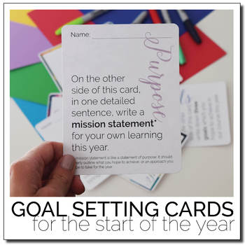 Preview of Goal Setting Cards (great for any subject or course)