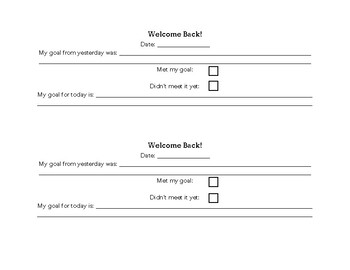 Preview of Goal - Setting Check Ins