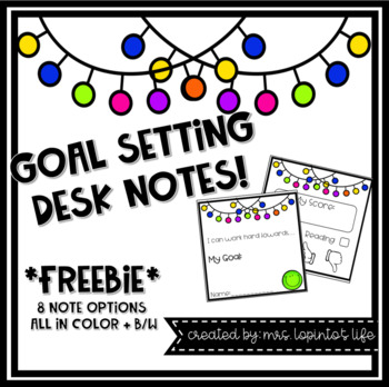 Preview of Goal Setting Desk Notes