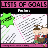 Goal Setting For Students | Lists of Goals | FREEBIE
