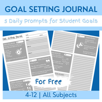Preview of Goal Setting Journal - Free