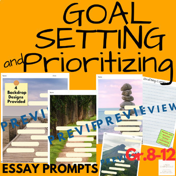 Preview of Student Goal Setting Sheets-Growth Mindset Activities-Middle & High School 6-12