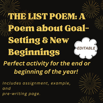 Preview of Goal Setting / New Beginnings Poem Activity - HOLIDAY SEASON & NEW YEAR!