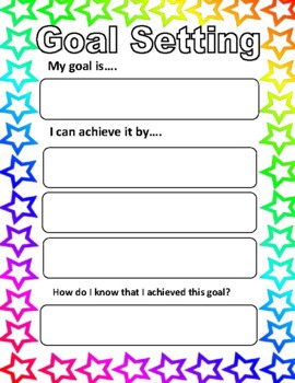 Preview of Goal Setting -  Planning Page  - Easy to use and kid-friendly