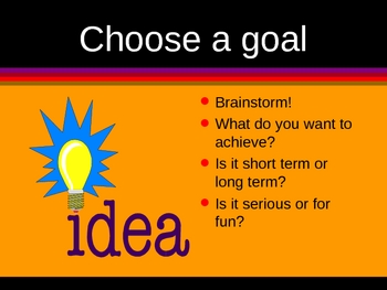 Preview of Goal Setting PowerPoint by Kim Townsel