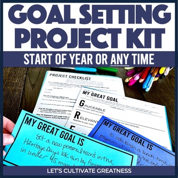 Preview of New Year's or Back to School Goal Setting Activity Project Middle High School