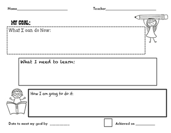 Preview of Goal Setting Recording Sheet