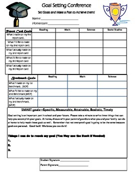 Preview of Goal Setting SMART Conference Sheet