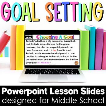Preview of Goal Setting School Counseling Lesson Powerpoint Teaching Slides