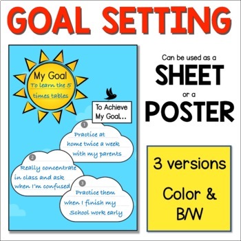 Preview of Goal Setting Sheets & Posters - Student Goal Planning - Making Learning Goals
