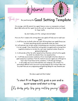 Preview of Goal Setting Template