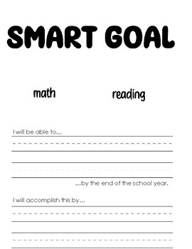 Preview of Goal Setting Template for Primary