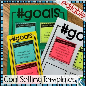 Preview of Goal Setting Templates Editable for All Subjects