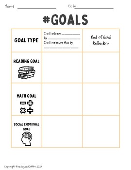 Preview of Goal Setting, Tracker, Reflection