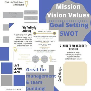 Preview of Goal Setting & Mission, Vision, Values Bundle