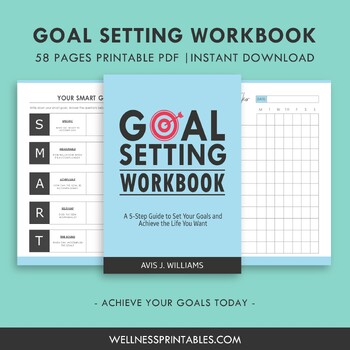 Preview of Goal Setting Sheets Workbook Printable - Set Your Smart Goals Worksheets
