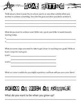 Preview of Goal Setting Worksheet