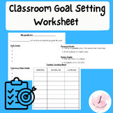 Goal Setting Worksheet for Creating Short Term, Long Term,