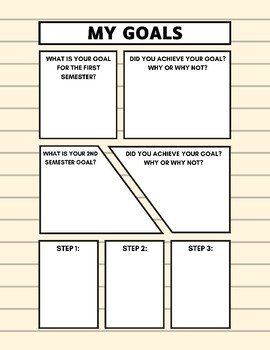 Goal Setting Worksheet for Students by Cortney's Corner | TPT