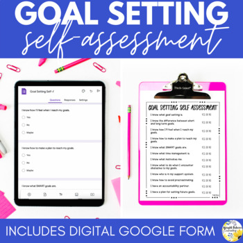 Preview of Goal Setting and Motivation School Counseling Self-Assessment