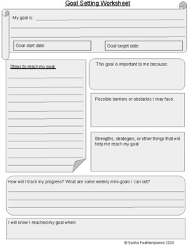 Preview of Goal Setting and Planning One-Pager
