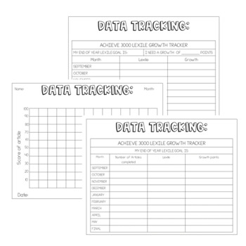 Achieve 3000 Data Goal Setting Charts By Mrs J S Place Tpt