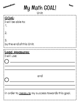 Goal Setting for Mathematicians! by Life of a Learner | TPT