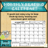 Goal Setting using Monthly Reading Log Calendars