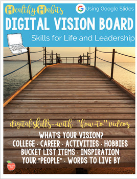 Preview of Goal Setting with Digital Vision Boards Using Google Slides or Power Point