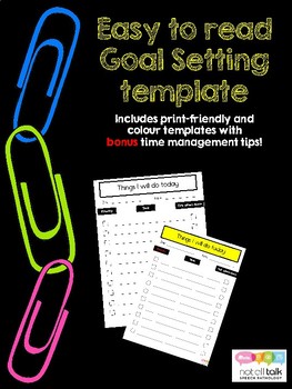 Preview of GOAL SETTING TEMPLATE