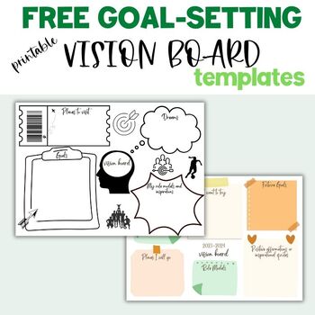 Goal-setting Vision Board Template- FREE Back to School activity