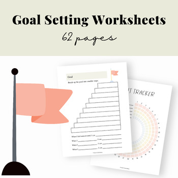 Preview of Goal-Setting Worksheets for Teens | Habit Tracker | Cute Simple Pastel