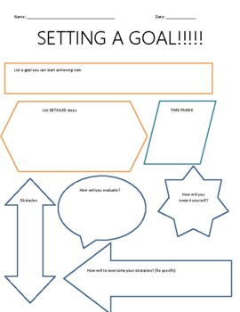 Preview of Goal setting worksheet