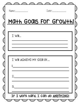 Goals For Growth! - Student Goal Setting by Ready4Resource | TPT