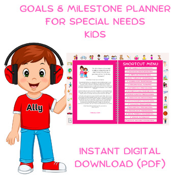 Preview of Goals & Milestone Planner for Special Needs Kids - Pink