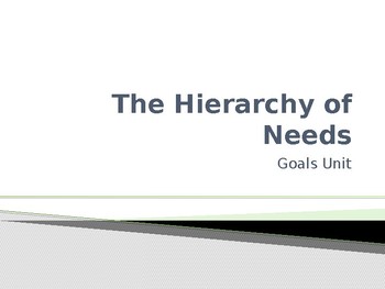 Preview of Goals - Part 2 - Wants, Needs and the Hierarchy