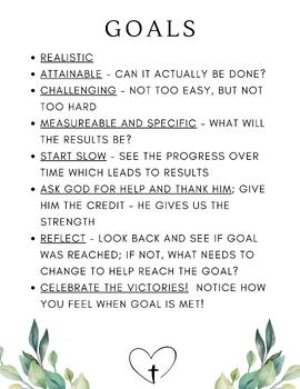 Preview of Goals Poster - Faith-based