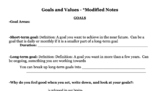 Goals and Values Mainstream and Modified Notes