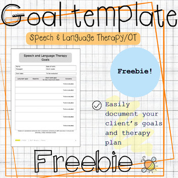Preview of IEP Goal template | Speech language therapy | Occupational therapy | SLT | OT