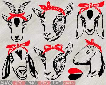 Download Goat Head Whit Bandana Silhouette Svg Clipart Feet Goats Farm Milk 798s