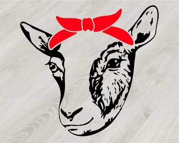 Goat Head Whit Bandana Silhouette Svg Clipart Feet Goats Farm Milk 798s